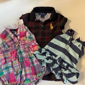 Ralph Lauren Kids Plaid and Striped Shirt Trio